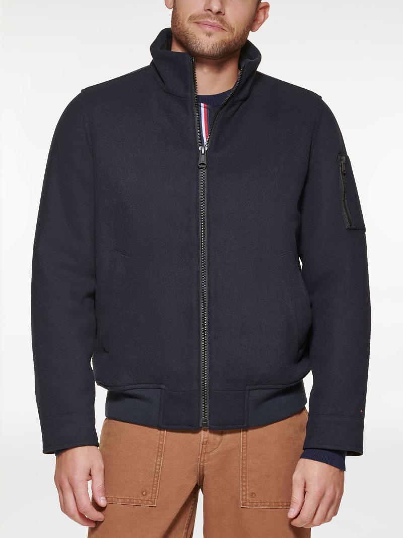 Férfi Tommy Hilfiger Essential bomber Kabát Sötétkék | HU 1182QMA